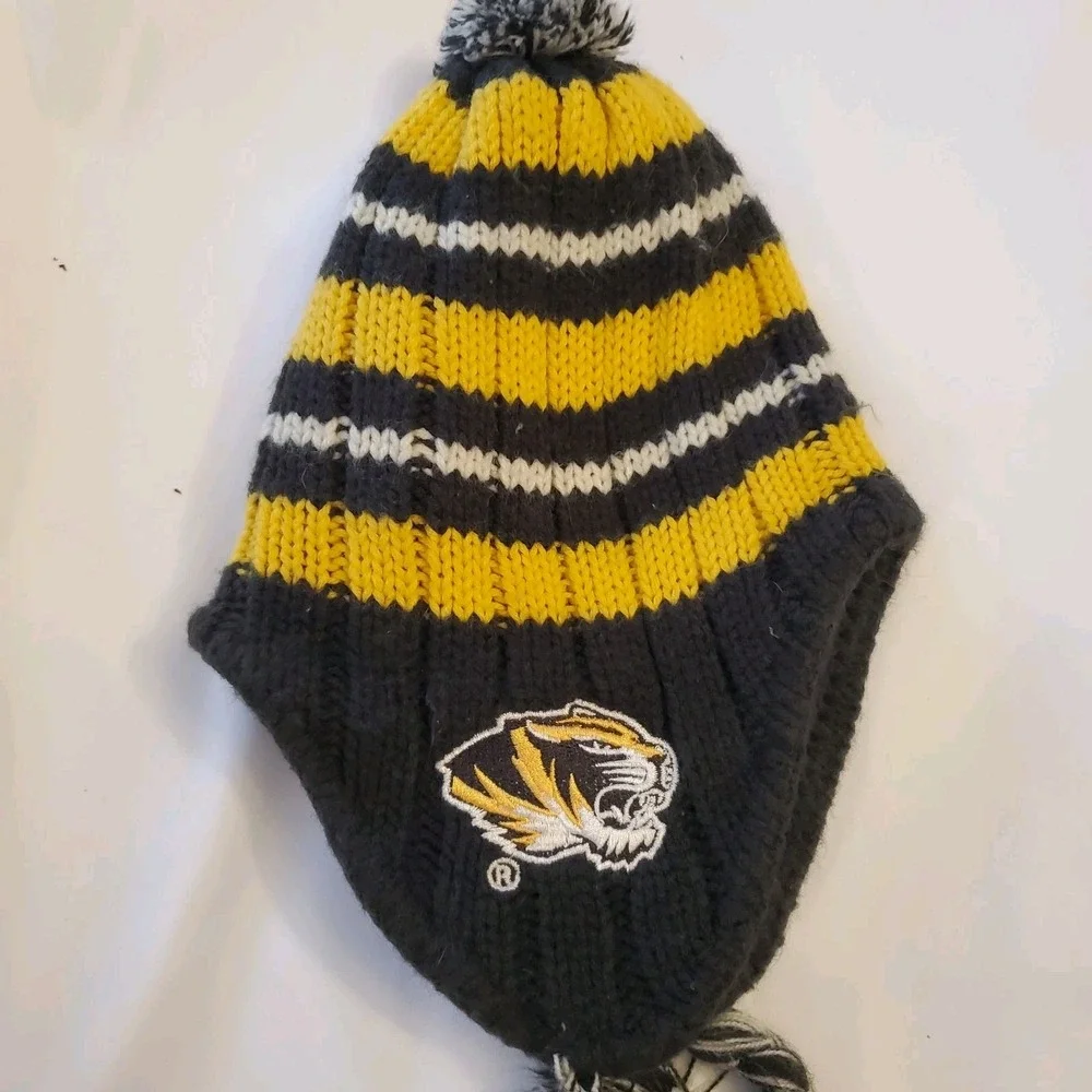 Missouri Tigers Mizzou Kids Tassell Knit Beanie Hat Winter Ski‎ Cap Ncaa Toddler